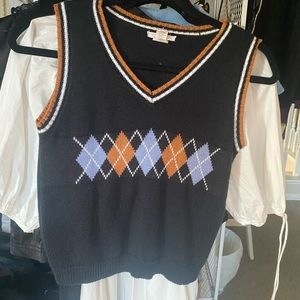 Cropped sweater vest
